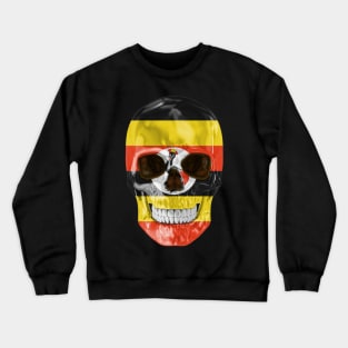 Uganda Flag Skull - Gift for Ugandan With Roots From Uganda Crewneck Sweatshirt